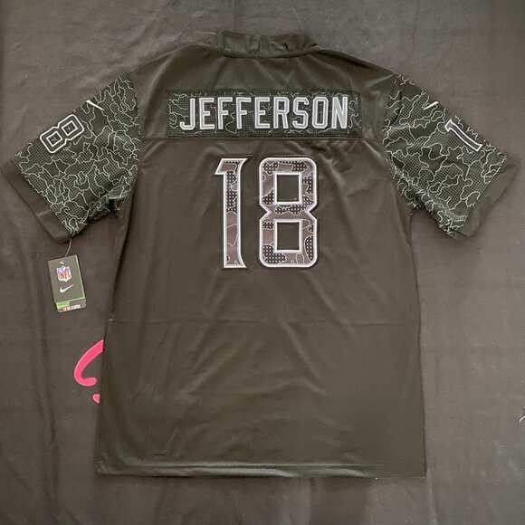 NFL Minnesota Vikings Justin Jefferson #18 Nike Mens Black Jersey Sz M - Picture 6 of 7